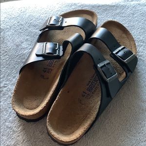 Black Leather Birkenstocks Size 41